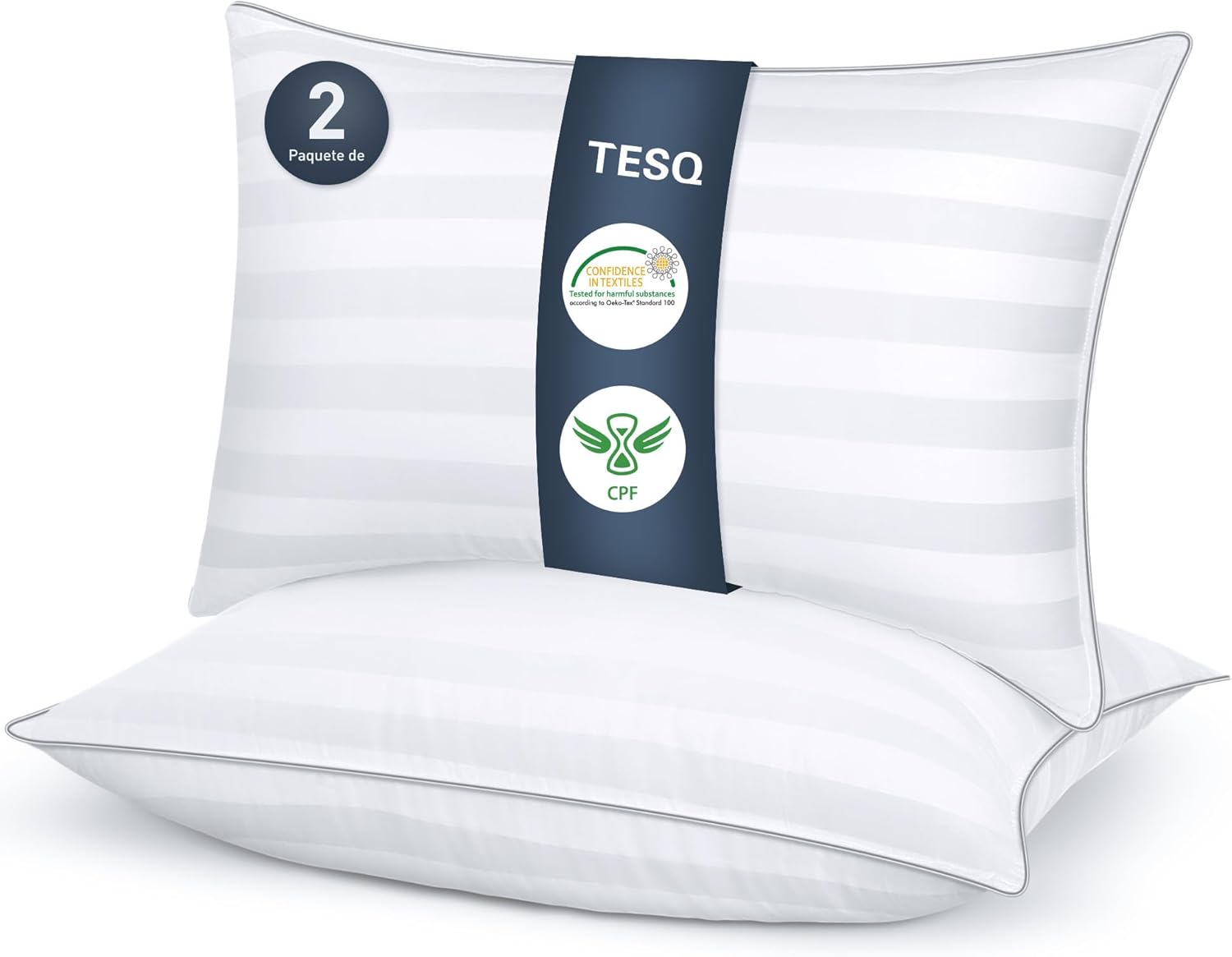 Almofadas TESQ 40 x 70 cm, pack de 2 unidades – Almofada de luxo macia e confort